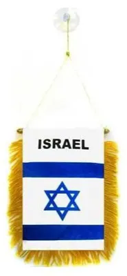 Israel Mini-Fahne 15x10 cm Polyester mit Saugnapf