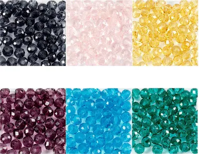 Immagine prodotto di 270 perline rotonde sfaccettate in plastica Ø 4 mm - multicolori