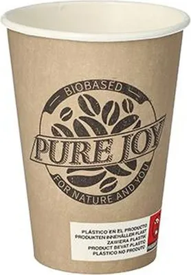 Produktbild von Automatenbecher, Pappe 0,18 l Ø 7 cm · 9,2 cm taupe "Pure Joy"