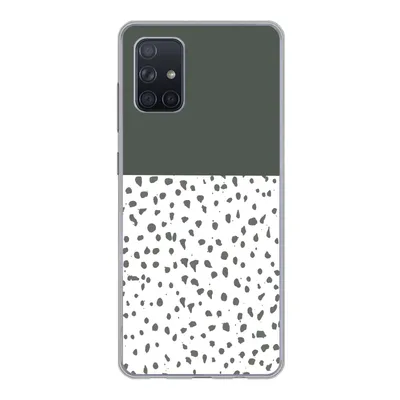 Produktbild von MuchoWow® Handyhülle Schutzhülle Hülle für Samsung Galaxy A51 5G Polka dots - Grau - Weiß Silikon Softcase Handy Hülle - Abbildung