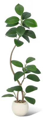 Immagine prodotto di Ficus artificiale – Pianta da interno, altezza 150 cm – Pianta tropicale da appartamento – Foglie in PE realistiche – Decorazione per la casa – Verde