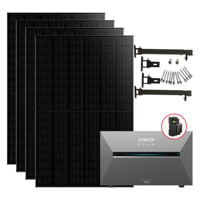 Produktbild von 1820W Balkonkraftwerke Anker Solarbank E2700 3 Pro mit smart meter mit Halterung für Flachdach