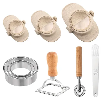 Teigschalenformer-Set 9-tlg. mit 3 Größen, Ausstechformen, Pelmeni-Herstellung