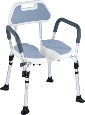 Image de Zimilo chaise de douche en aluminium, réglable en hauteur, antidérapante, sans perçage, stable et durable, pliable, antidérapante, bleue