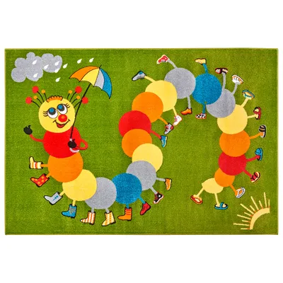 Zdjęcie produktu dla Miękki kolorowy dywan dziecięcy, wzór- kolorowa stonoga 160x230 cm