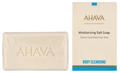 Imagen del producto de AHAVA 85815065, Jabón sólido, para piel, hidratante, rectangular, contiene: Lauril sulfato de potasio, sulfosuccinato de sodio y laurilo, almidón de maíz (Zea Mays), Cetearyl..., 100 g
