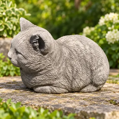 Produktbild von Steinguss-Figur Katze gehockt klein