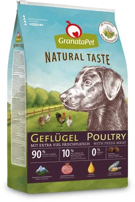 Productafbeelding van GranataPet Natuurlijke Smaak, Kip, 12 kg, met kruiden uit de Allgäuer bergweiden