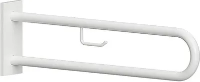 Produktbild von BELP Stützgriff in U-Form Eisen Weiß mit Abdeckung mit Toilettenpapierhalter 103x253x916 mm, 120 kg Traglast für Bad & WC >> zum Bohren