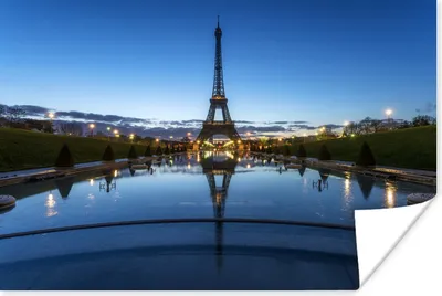 Produktbild von MuchoWow® Poster Der Eiffelturm am Abend bei sehr klarem Himmel in Paris 60x40 cm - Schlafzimmerdekoration