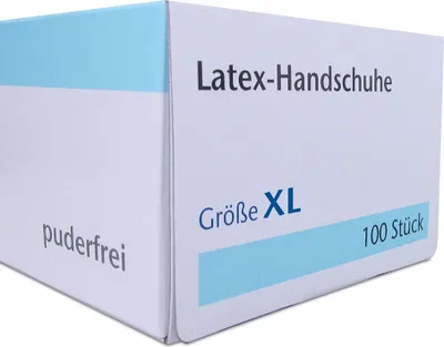 Produktbild von Latexhandschuhe Einmal Puderfrei Gr. XL, 100 St HAS