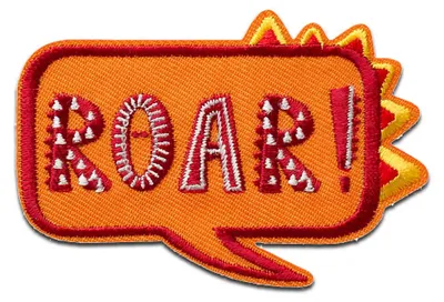 Produktbild von Mono-Quick Roar Sprechblase - Aufnäher, Bügelbild, Aufbügler, Applikationen, Patches, Flicken, zum aufbügeln, Größe: 4,7 x 7 cm