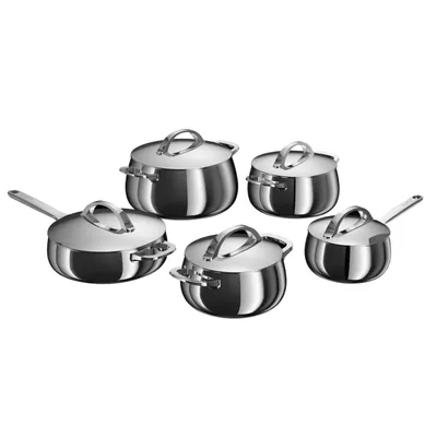 Produktbild von BergHOFF Home Topfset Edelstahl 10 teilig mit Deckeln, PFAS PTFE frei, für alle Herdarten, backofenfest