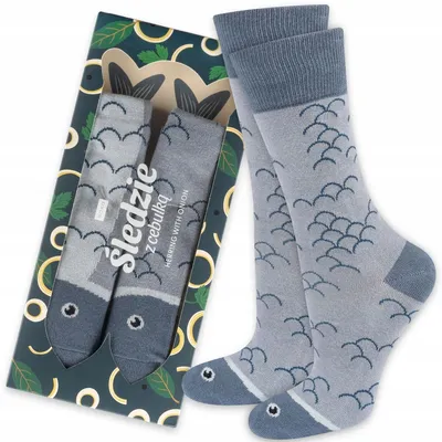 Produktbild von SOXO Herrensocken Hering mit Zwiebeln im Karton Geschenk