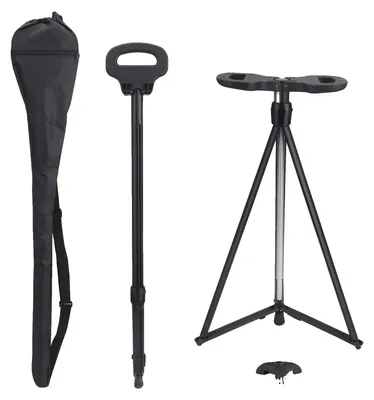 Image de Support de marche, réglable en hauteur, léger et pliable, de couleur noire