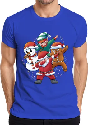 Produktbild von Dabbing Schneemann Elf Santa - Weihnachten Weihnachtsgeschenk Christmas Herren T-Shirt, Blau, XXL