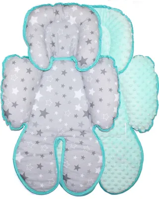 Produktbild von Sitzverkleinerer MINKY Einlage Baby Kind für Auto Kindersitz Babyschale Einsatz 9. Star Dunkel + Minze