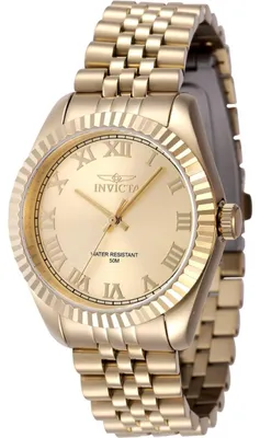 Obrázek produktu pro Invicta Specialty 47418 Dámské Hodinky - Quartz Hnutí - Nerezová Ocel s Zlatým Ciferníkem - 36 mm