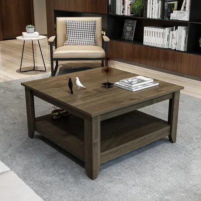 Image de Table basse Decorotika Lea 90 cm, noyer