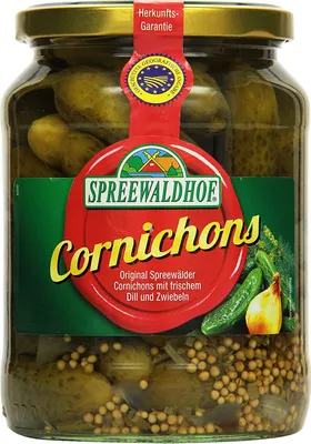 Produktbild von Spreewaldhof Original Cornichons mit Dill und Zwiebeln 720ml 6er Pack