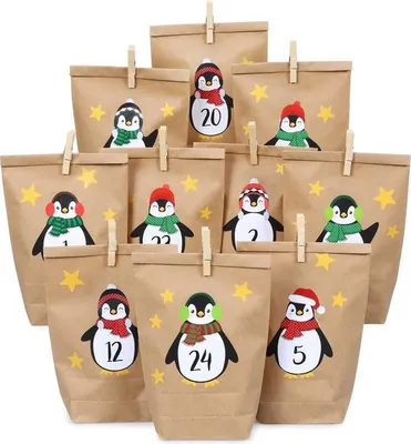 Produktbild von Adventskalender-Bastelset - Pinguine