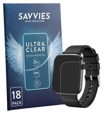 Produktbild von 18x Für FYROVE Smartwatch 1.85" Schutzfolie Savvies Displayschutz Display Schutz Folie Klar Transparent