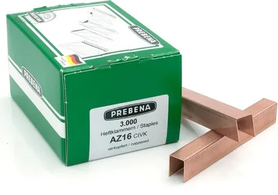 Produktbild von Prebena Klammern AZ16CIVK 16mm verkupfert für Matrizenhefter 1A-AZ16BNH 1A-AZ25BNH KL-63 3M