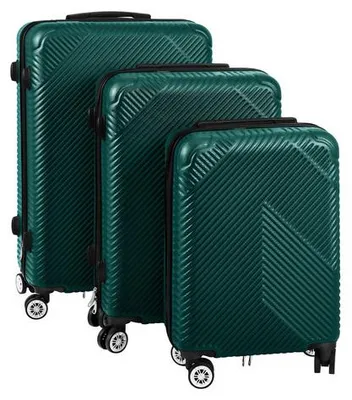 Image de Trizand 27672 Ensemble de valises de voyage à coque rigide, 39/70/99 l, 3 en 1, vert