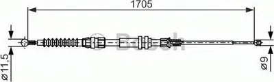 Produktbild von BOSCH Handbremsseil Seilzug Feststellbremse für VW Caddy III Kombi (2KB, 2KJ, 2CB, 2CJ) 1 987 482 377