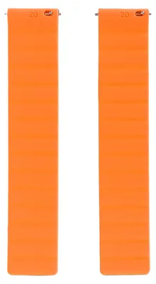 Image de Bracelet de montre universel 20 mm, bracelet magnétique en silicone, bracelet réglable pour Amazfit Bip, noir, orange