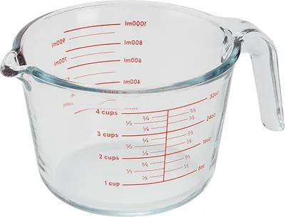 Produktbild von Judge Kitchen Messbecher, Borosilikatglas, 1 l, transparent/rot