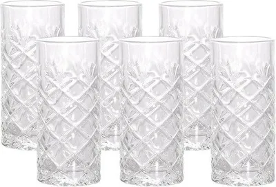 Produktbild von Trinkgläser Set aus 6, 250 ml, Diamantmuster, Wasser-, Saft- und Cocktailgläser