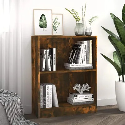Produktbild von The Living Store Bücherregal Räuchereiche 60x24x74,5 cm Holzwerkstoff