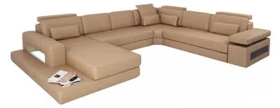 Produktbild von Wohnlandschaft U-Form Design Modern Sofa Couch Ecksofa Leder  Polster Neu
