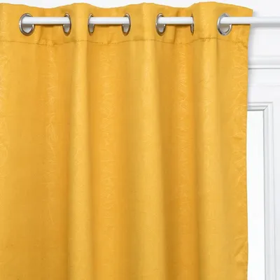 Produktbild von Verdunkelnder vorhang "blätter" senfgelb 140x260cm - Atmosphera créateur d'intérieur