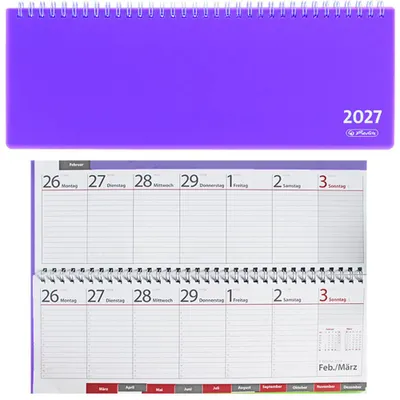 Produktbild von Herlitz Schreibtischkalender 2027, Modell / Jahr / Farbe:Transluzent / 2027 / lila