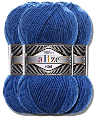 Imagen del producto de Alize 3x 100g Superlana Midi, hilo de lana, color sólido, ideal para tejer a crochet o a dos agujas (número de color: 141)