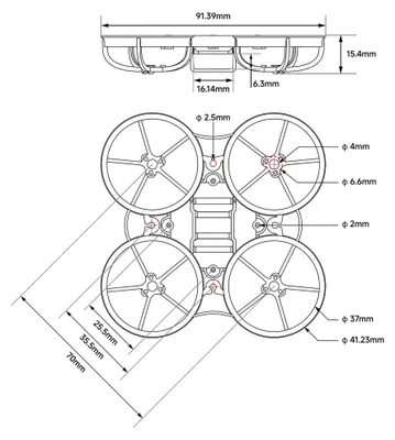 Obrázek produktu pro Replacement Duct BETAFPV for Meteor65 Pro II White