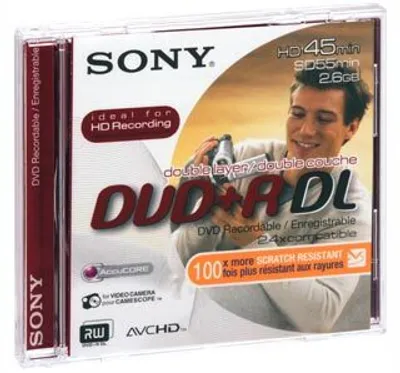 Produktbild von Sony Media DVD, 2,6 GB, DVD+R DL, 186.0