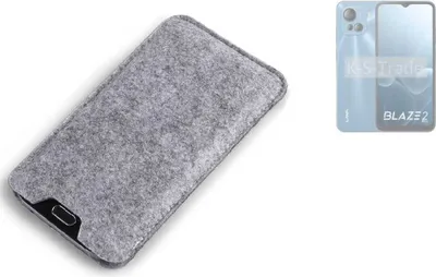 Produktbild von K-S-Trade Filz Handyhülle kompatibel mit Lava Blaze 2 Pro Schutzhülle Filztasche Filz Tasche Case Sleeve Handy Hülle Filzhülle grau