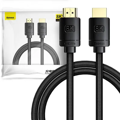 Produktbild von Baseus CAKGQJ01, 2 m, HDMI Typ A (Standard), HDMI Typ A (Standard), Schwarz, Silber