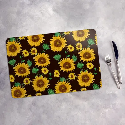 Produktbild von Tischset 4x45x30 cm Platzset Tischmatte Platzmatte Untersetzer - Blüten Knospen und Blatt