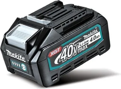 A studio shot of a Makita battery pack against a white background.