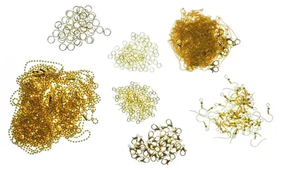 Produktbild von Schmuck Bastelset Set Schmuckbasteln vergoldet Ketten Ohrringe Ringe DIY M