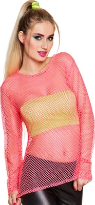 Produktbild von Netzhemd neon-pink Größe: M-L