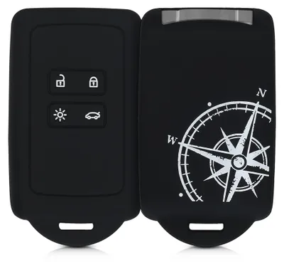 Produktbild von kwmobile Autoschlüssel Hülle kompatibel mit Renault 4-Tasten Smartkey Autoschlüssel (nur Keyless Go) - Silikon Schutzhülle Schlüsselhülle Cover