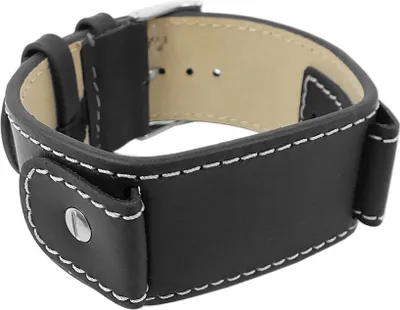 Produktbild von Minott Unterlagenband | Sattelleder Kontrastnaht | schwarz Lederband, Stegbreite:20mm