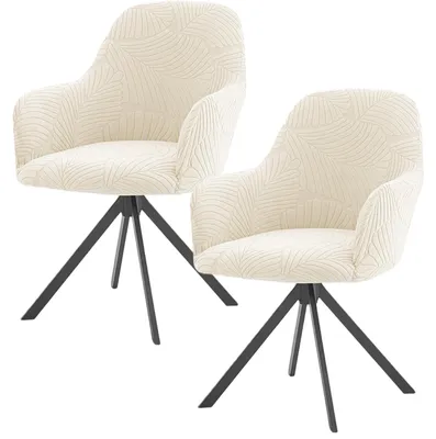 Immagine prodotto di Copertura elastica per sedia con braccioli - Tessuto jacquard - Set da 2 - Universale