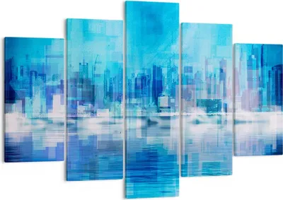 Produktbild von Bild auf Leinwand - Leinwandbild - Stadt Aussicht Wasser - 150x100cm - Wand Bild - Wanddeko - Leinwanddruck - Bilder - Kunstdruck - Wanddekoration - Leinwand bilder - Wandkunst - EA150x100-3488