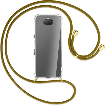Produktbild von Handykette Backcover-Schutzhülle mit Band (Metall goldfarben) für Sony Xperia 10 Plus - khaki